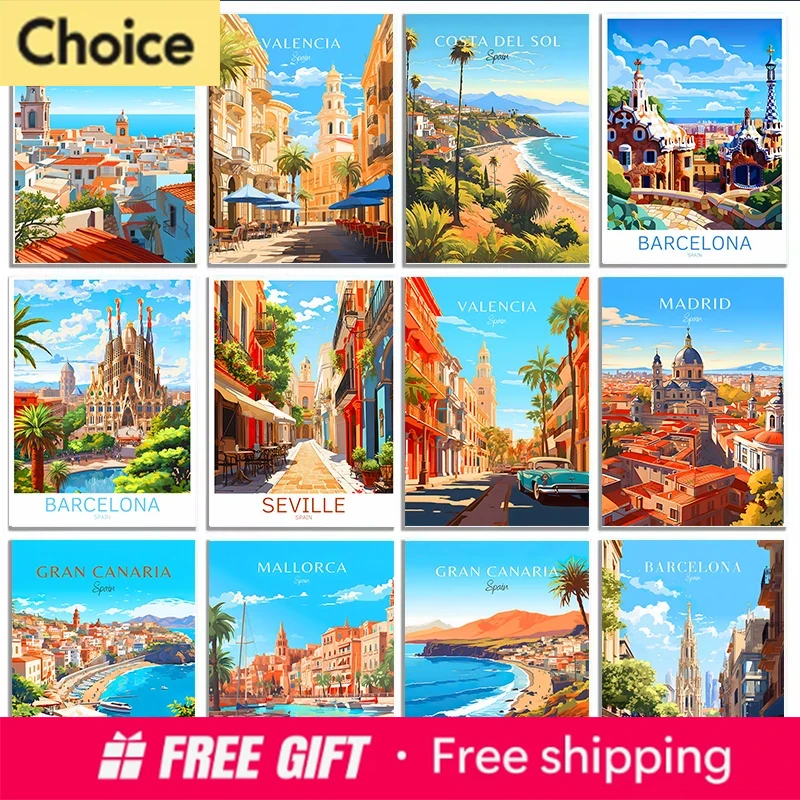 Home Barcelona - 2026 Spanien Reise-Poster Paris Gran Canaria