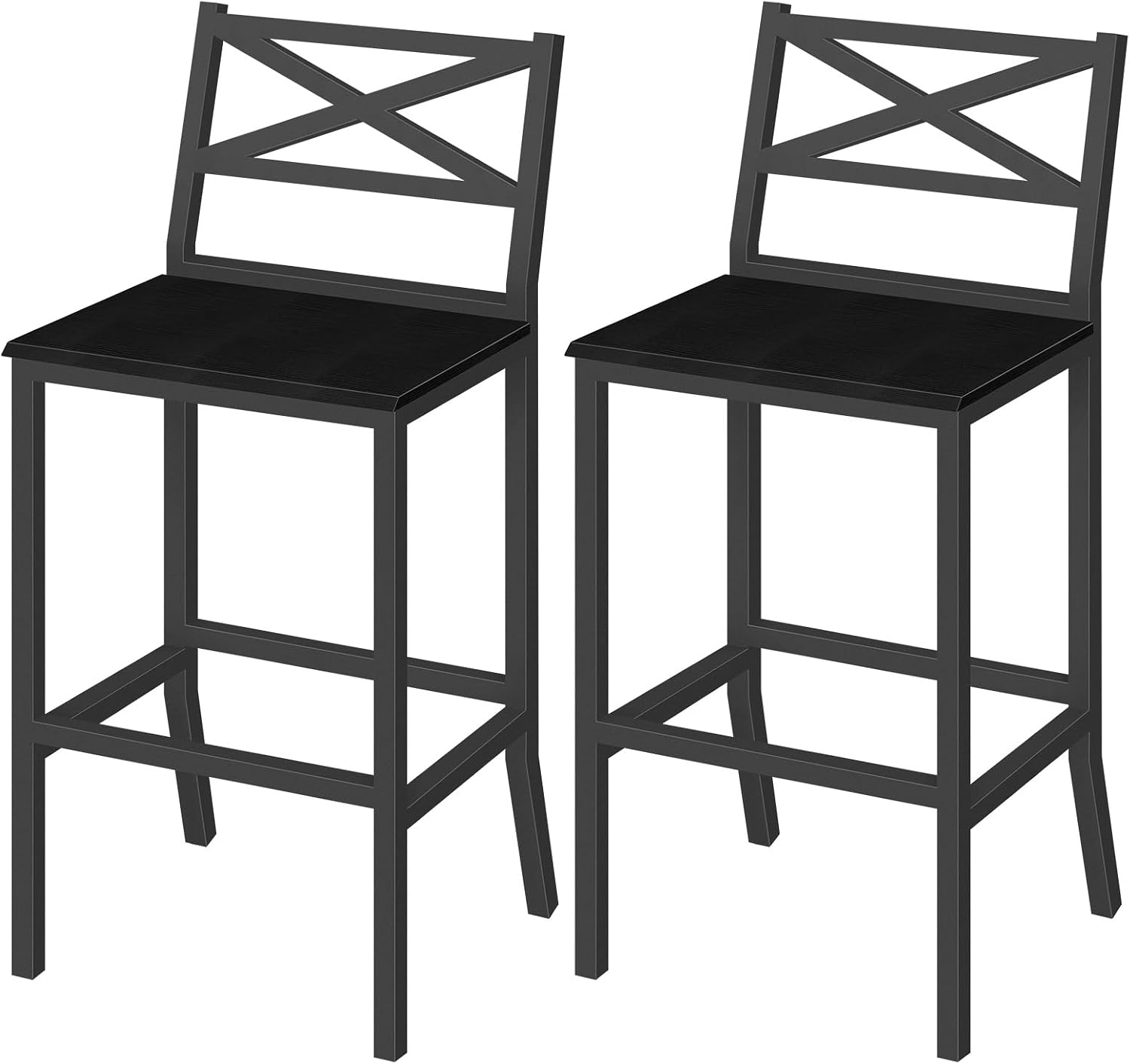Home Bar Stools - Barhocker, 2er-Set Barstühle mit Rückenlehne und