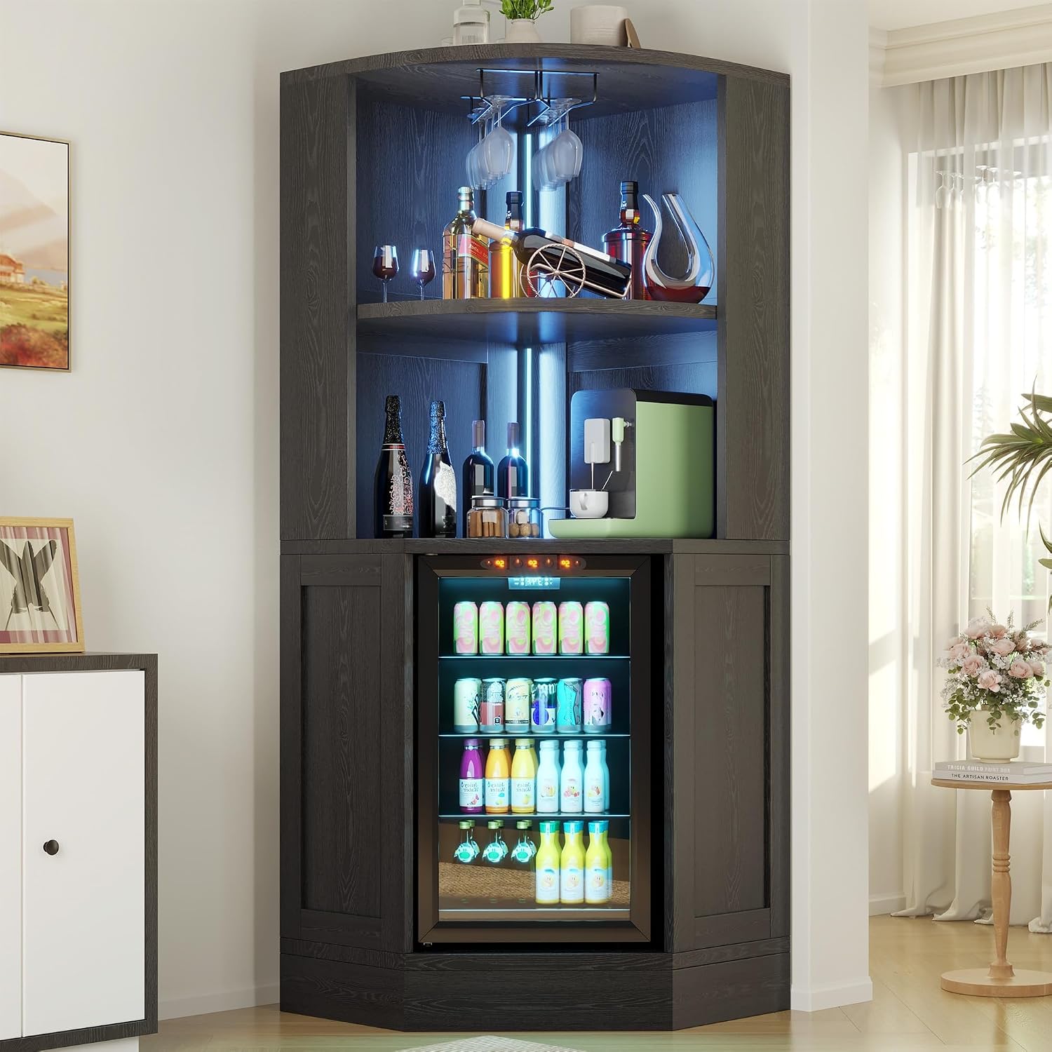 Home Bar And Fridge - Eckbarschrank mit Kühlfach, Kaffeebar-Station, Möbel für