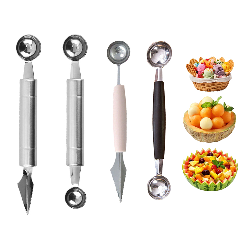 Ice Pick Pick - ﻿ Obstlöffel mit Doppelkopf, Obstkugel-Schnitzmesser, Küchenwerkzeug,