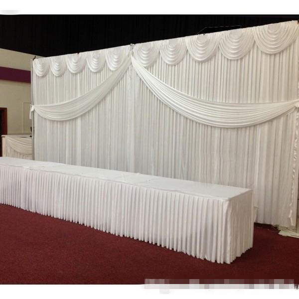 Home Bargains - Customade Satin-Hochzeits-Hintergrundvorhänge, Gold-Swag-Satin-Party-Hintergrund, drapierter Vorhang, Hochzeitsdekoration,