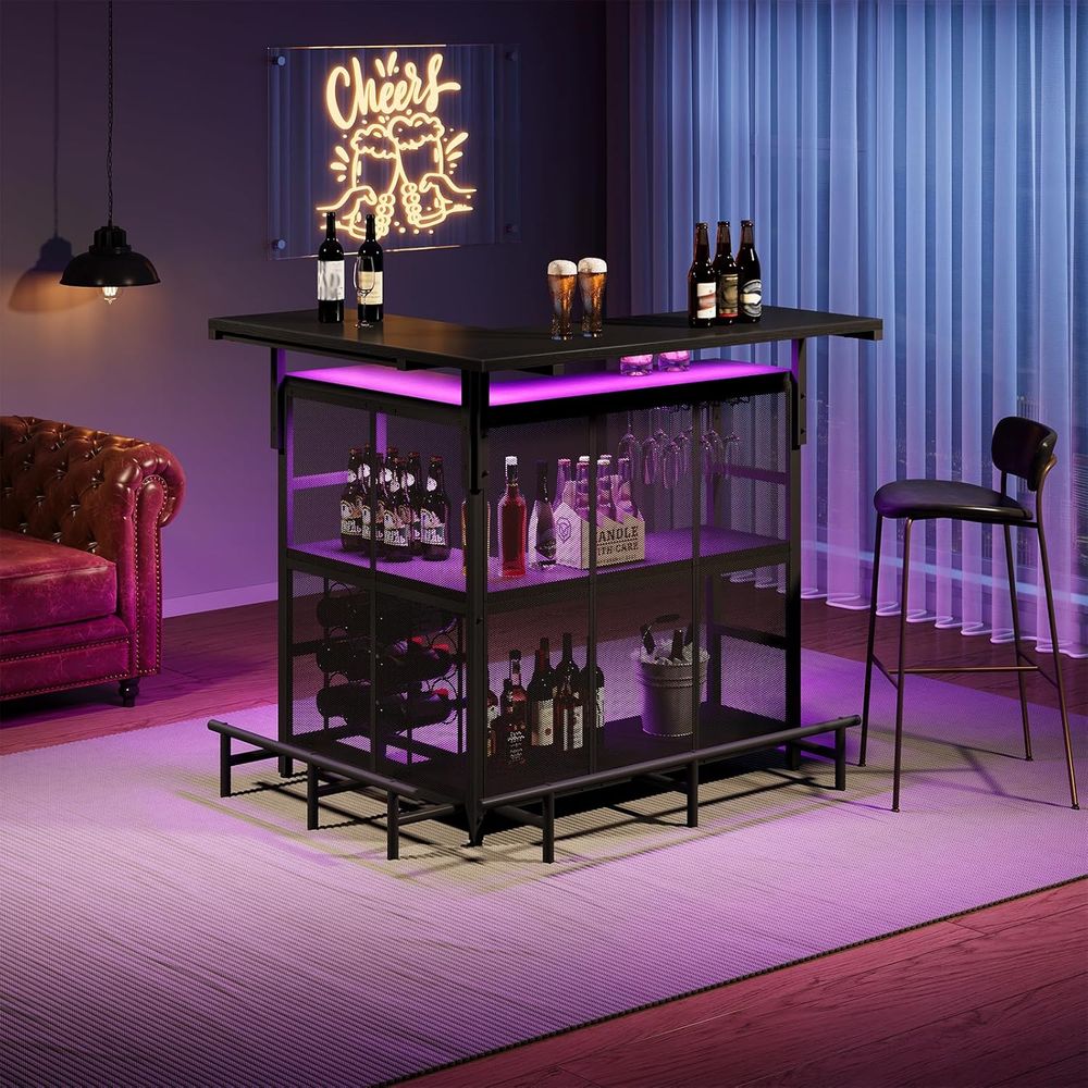 L-förmige Hausbar-Einheit mit  – Home Bar Shelves Bewertung und Preis