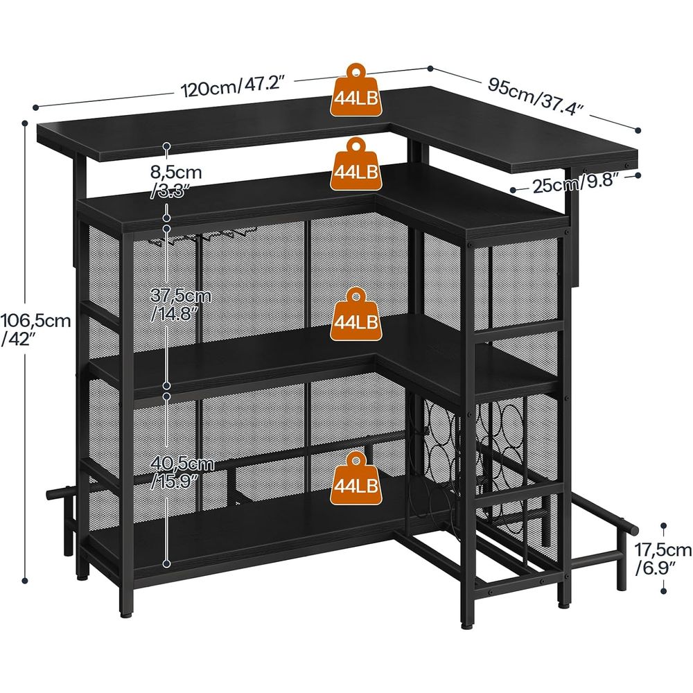 L-förmige Hausbar-Einheit mit  – Home Bar Shelves Bewertung und Preis